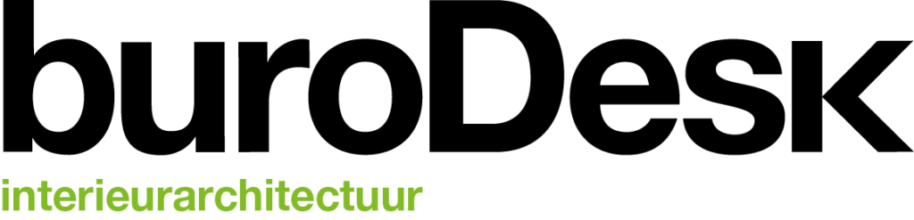 Logo buroDesk met tagline "interieurarchitectuur".